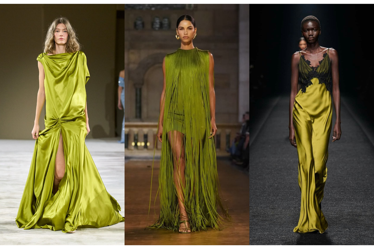 green wedding guest dress