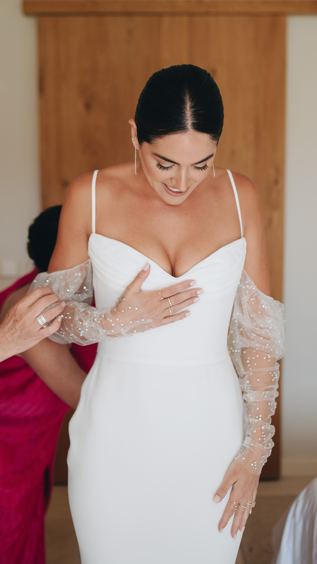 Custom Vera Wang Couture Gown with Removable Sleeves