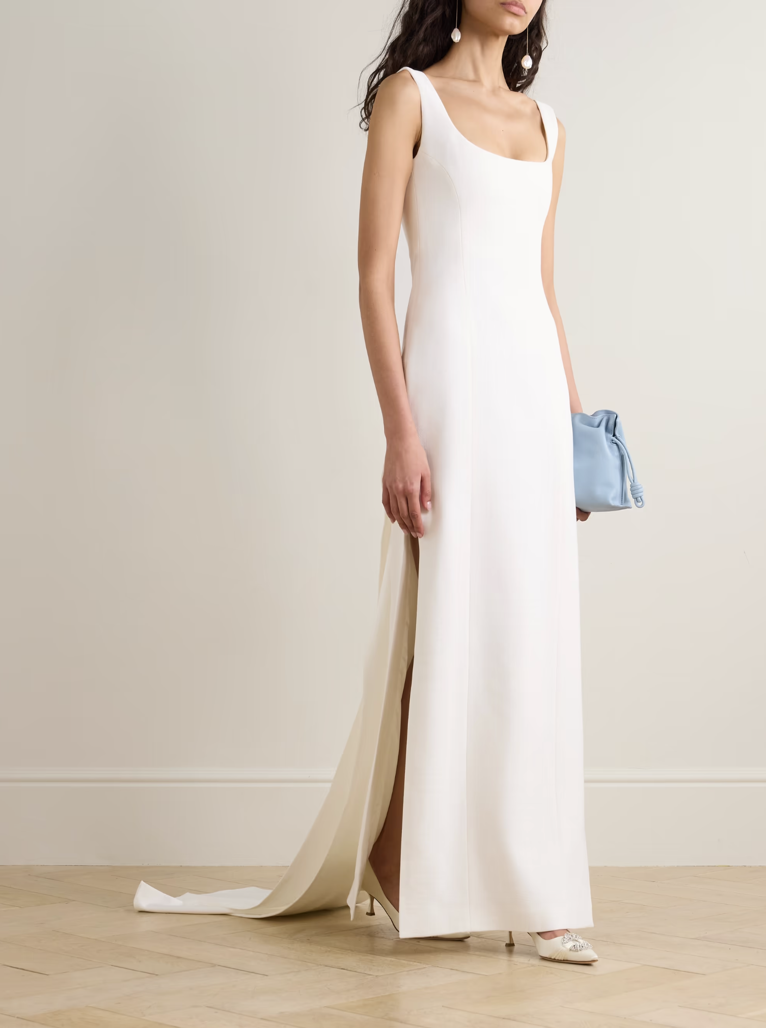GALVAN Fiorentina Draped Satin Gown
