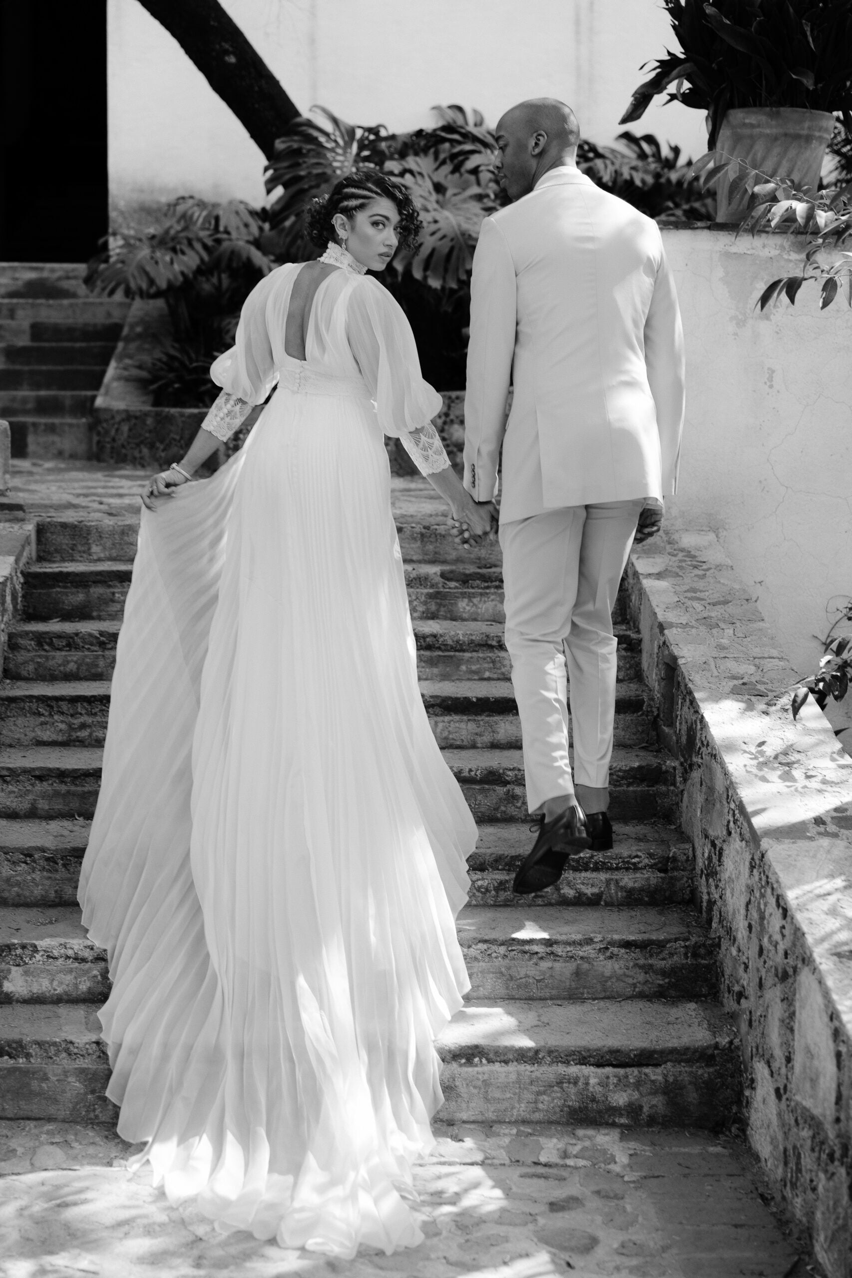 Bespoke Iza Van Two Piece Gown and Pleated Topper