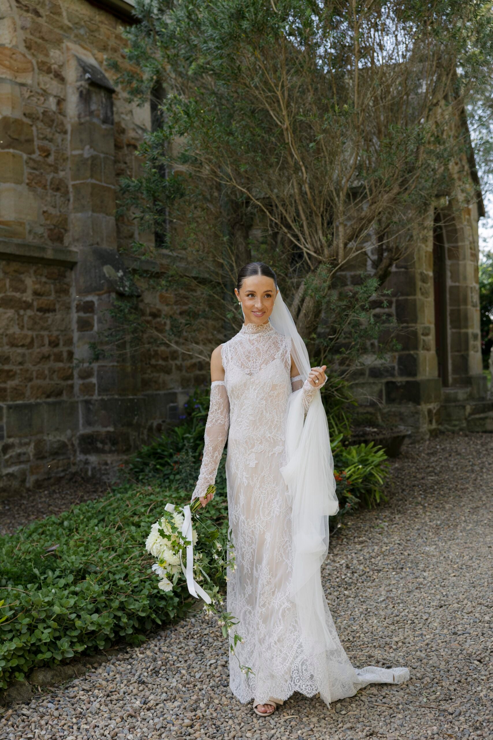 2025 Custom Rhonda Hemmingway Couture Lace Wedding Dress (incl. slip dress, sleeves, veil and shoes)