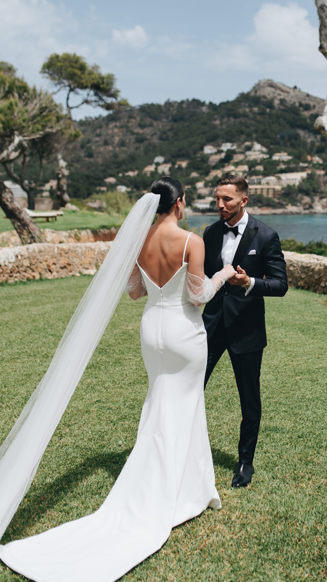 Custom Vera Wang Couture Gown with Removable Sleeves