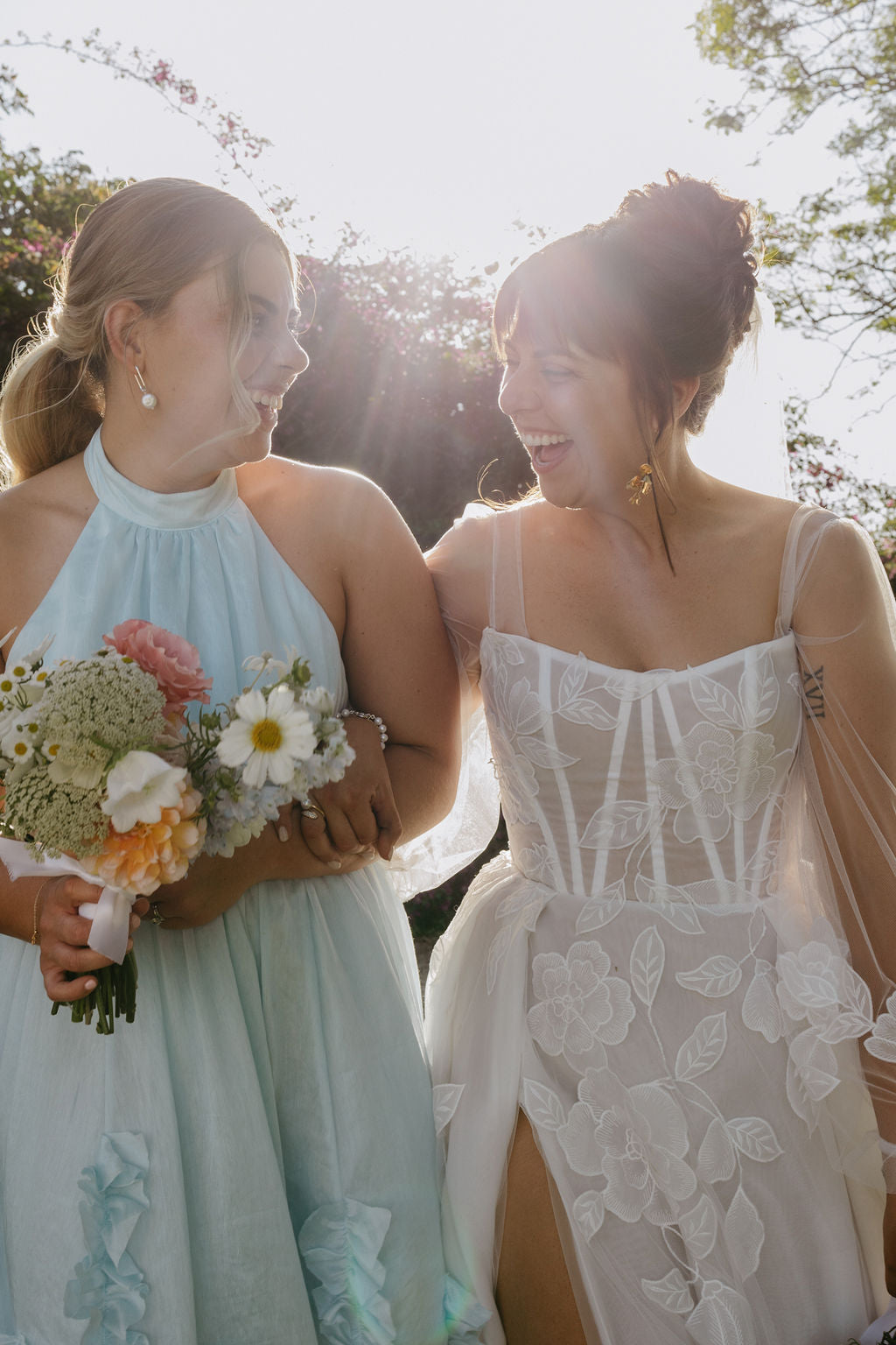 Customised Ella Moda Wedding Gown with Italian lace appliqué