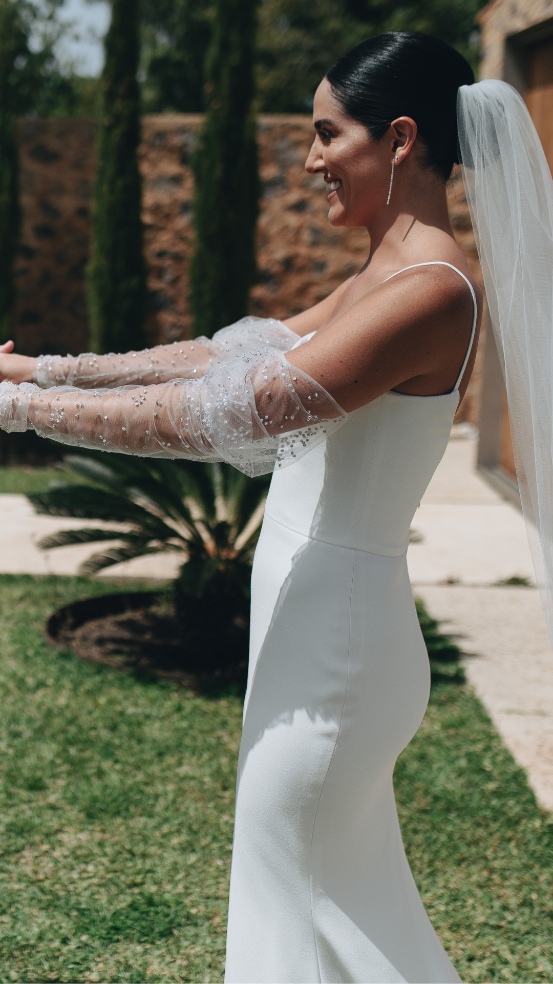 Custom Vera Wang Couture Gown with Removable Sleeves