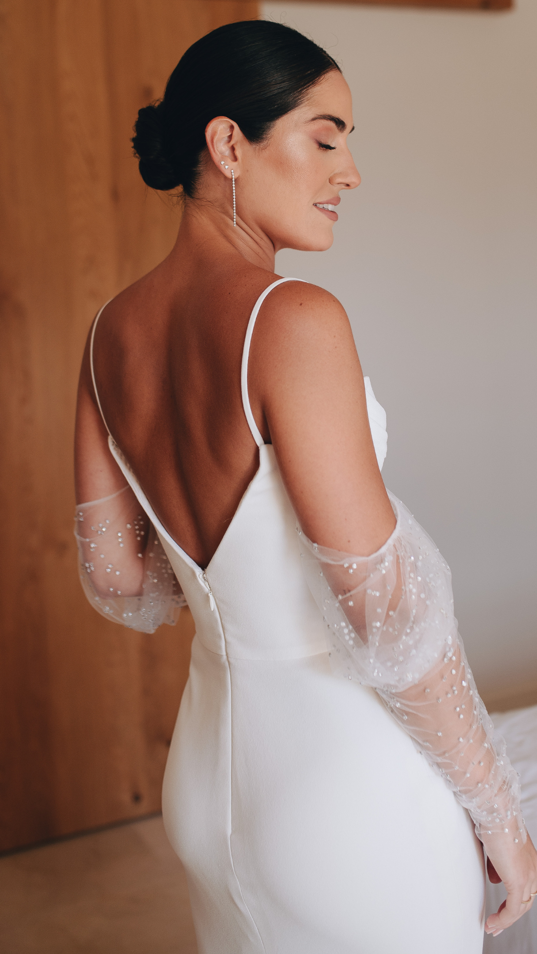 Custom Vera Wang Couture Gown with Removable Sleeves