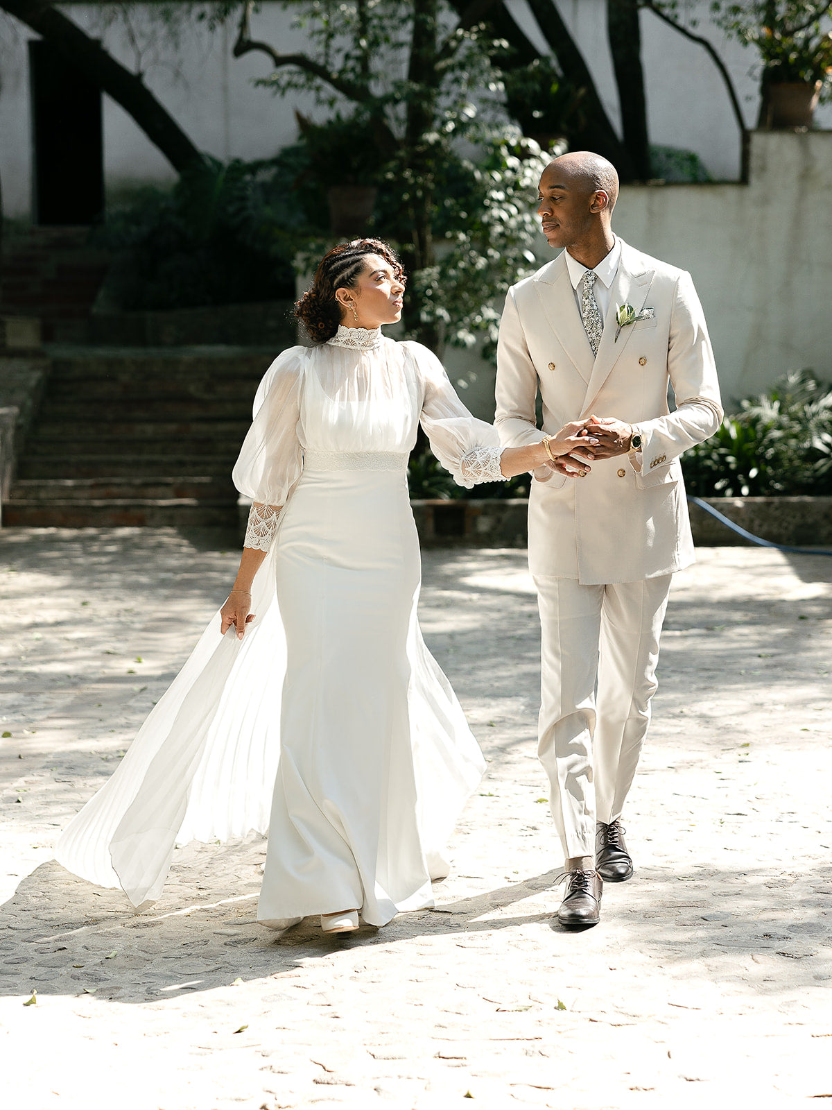 Bespoke Iza Van Two Piece Gown and Pleated Topper