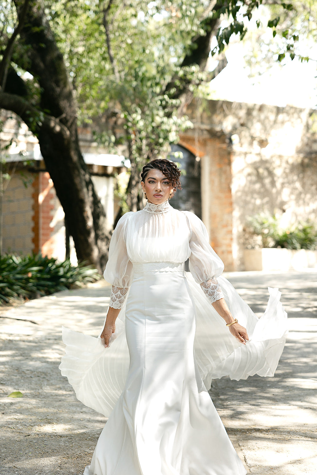 Bespoke Iza Van Two Piece Gown and Pleated Topper