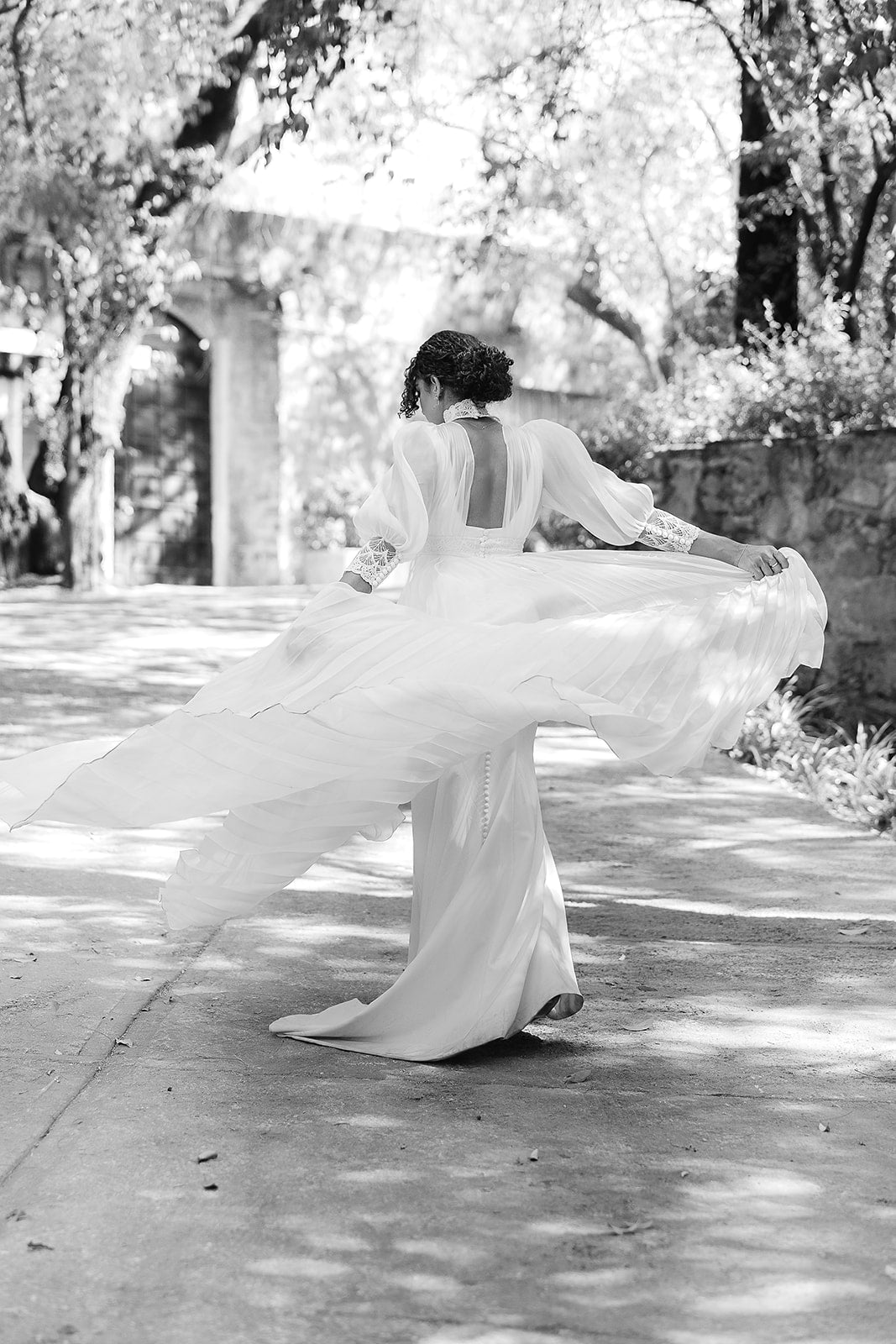 Bespoke Iza Van Two Piece Gown and Pleated Topper