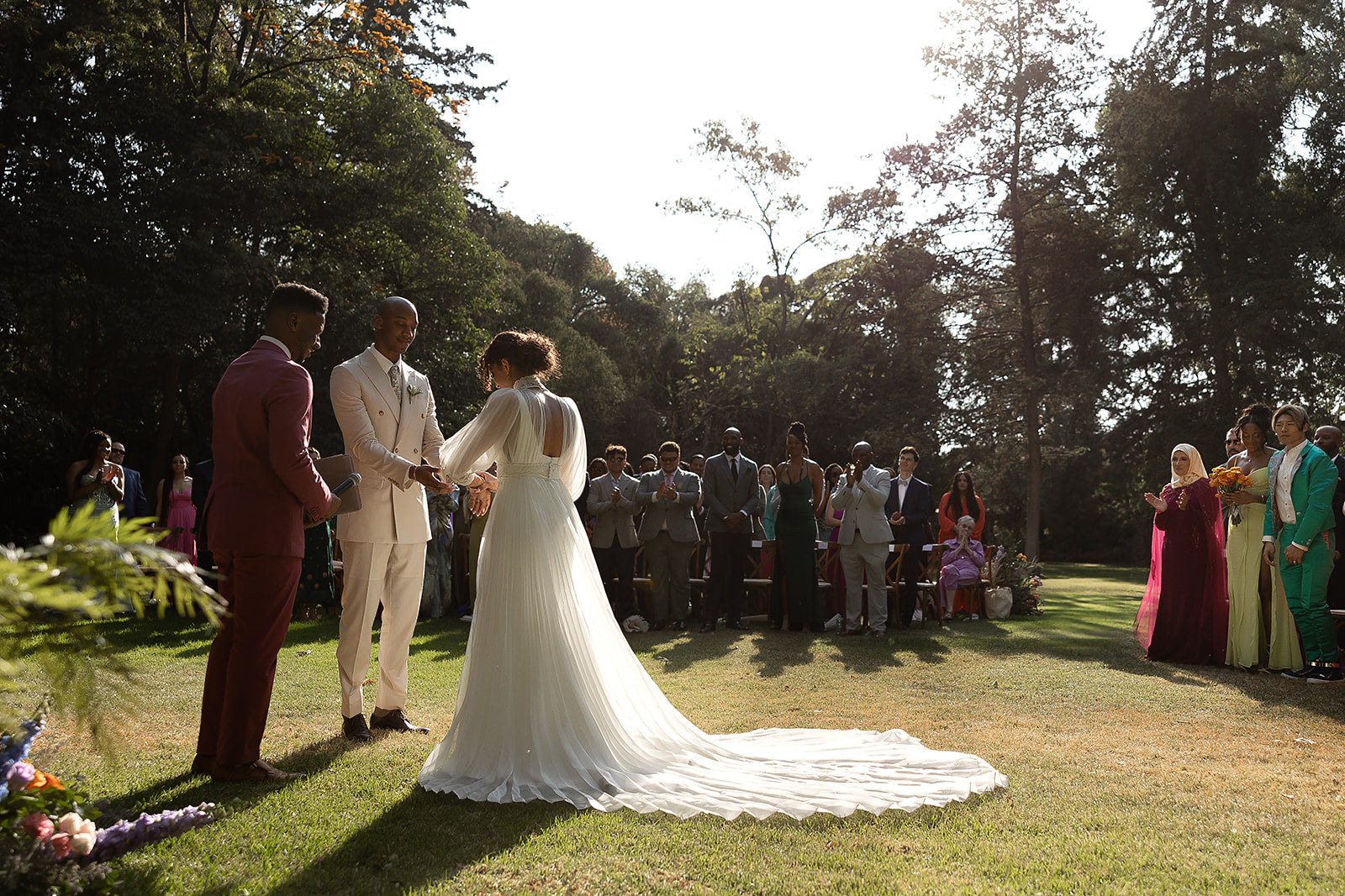Bespoke Iza Van Two Piece Gown and Pleated Topper
