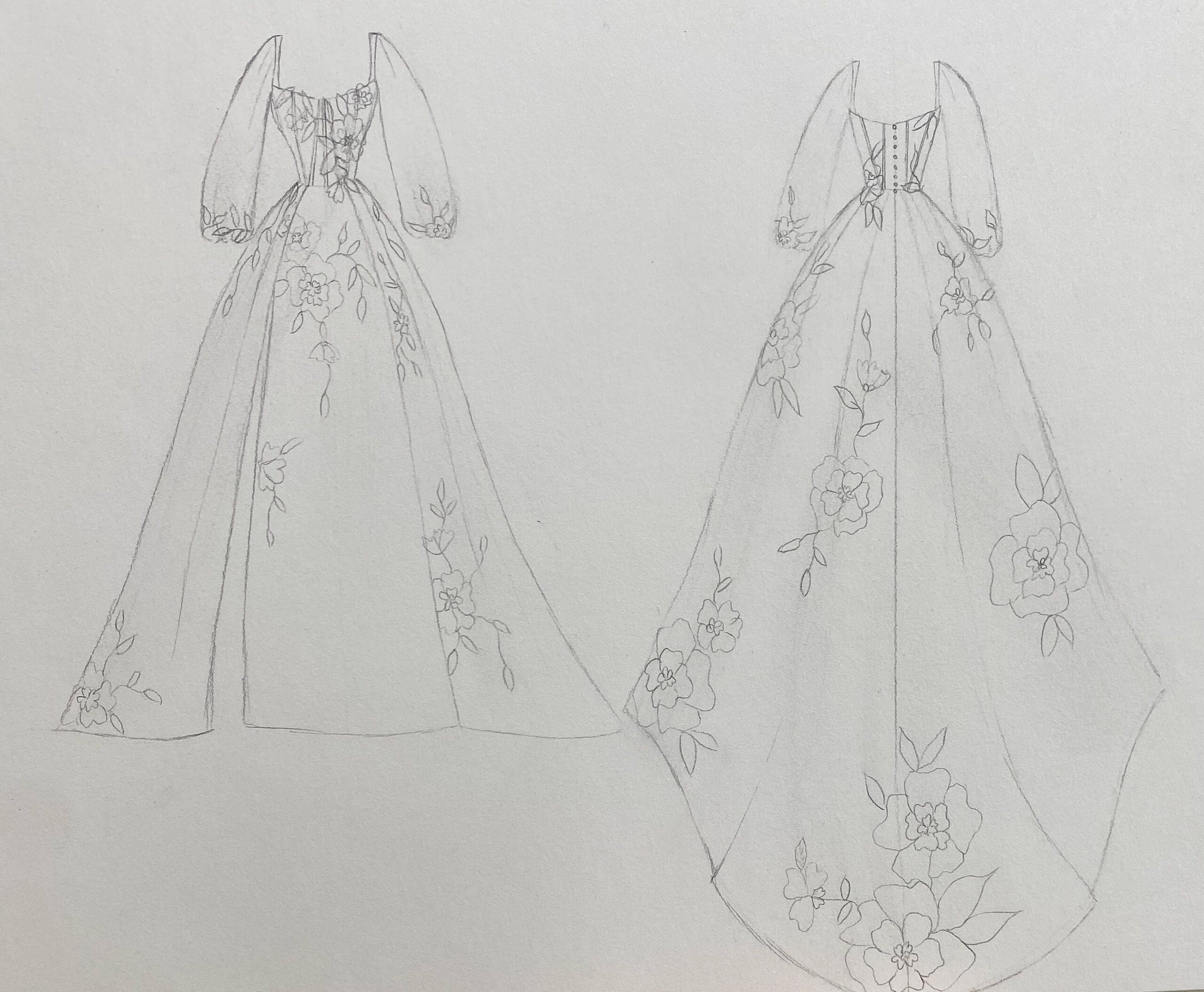 Customised Ella Moda Wedding Gown with Italian lace appliqué