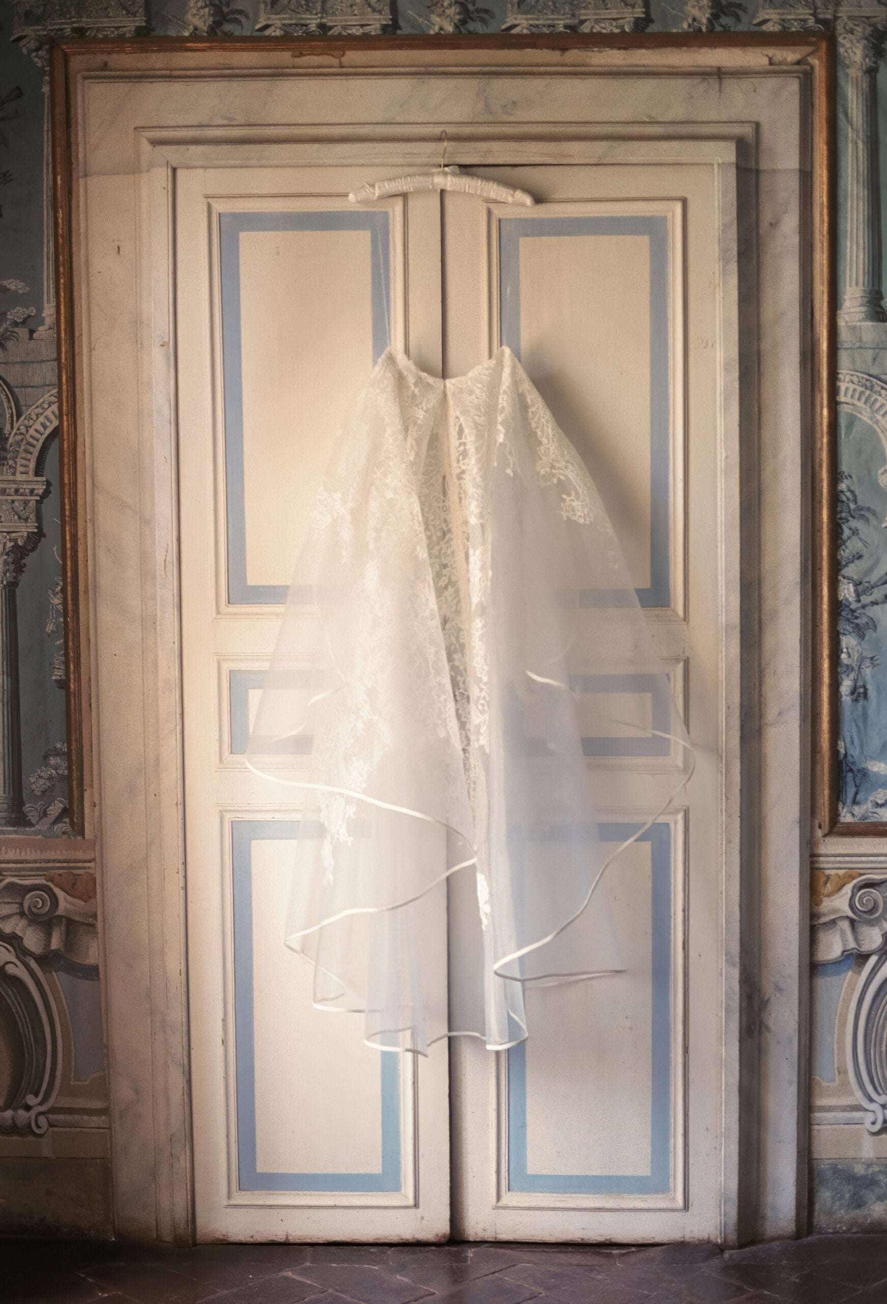 Custom Gemy Maalouf Bridal Gown with overskirt and sleeves
