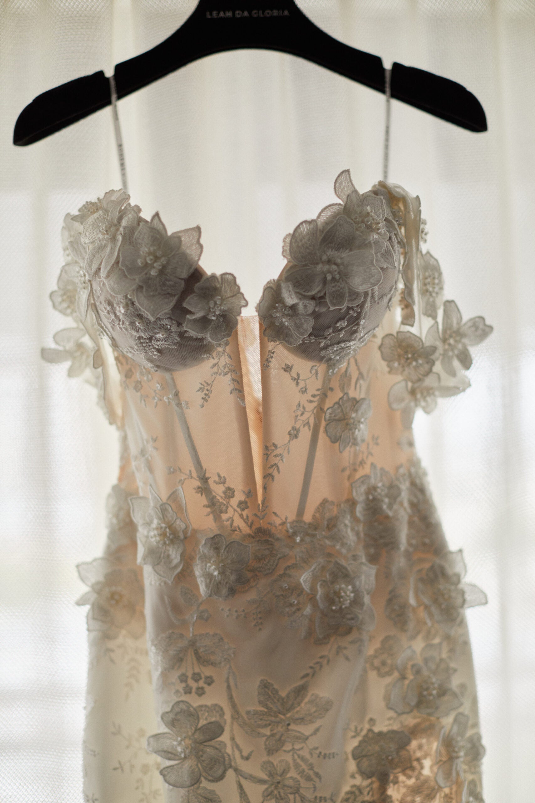 Leah Da Gloria Giselle gown and Alison Davis overskirt