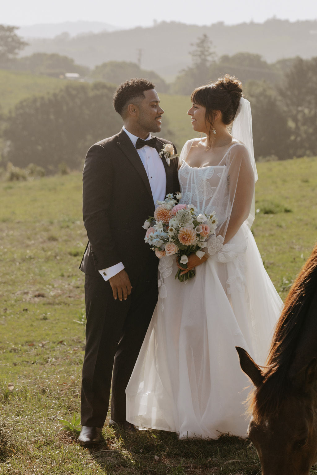 Customised Ella Moda Wedding Gown with Italian lace appliqué