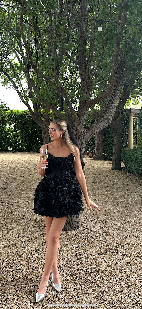 Amore Blossom Mini Dress in Black