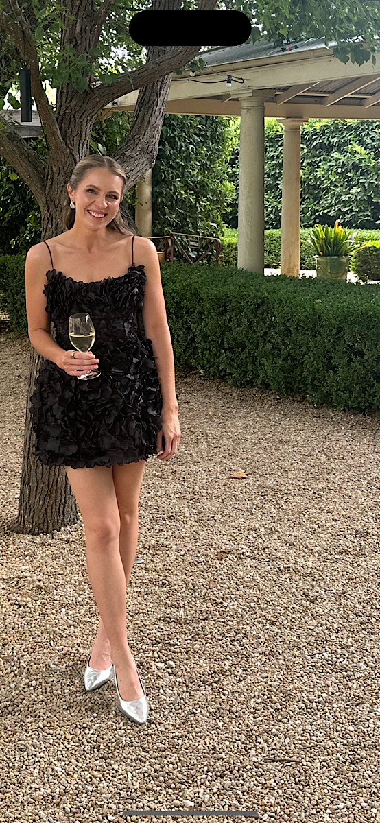 Amore Blossom Mini Dress in Black