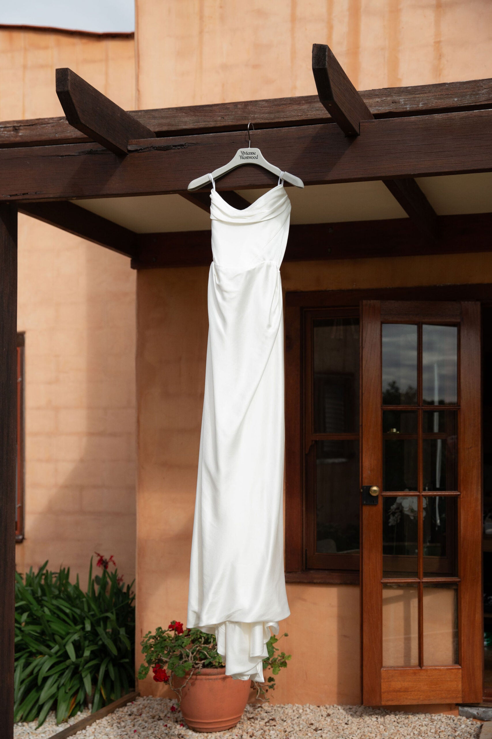 Vivienne Westwood Galaxy Cape Gown in all Crepe Satin