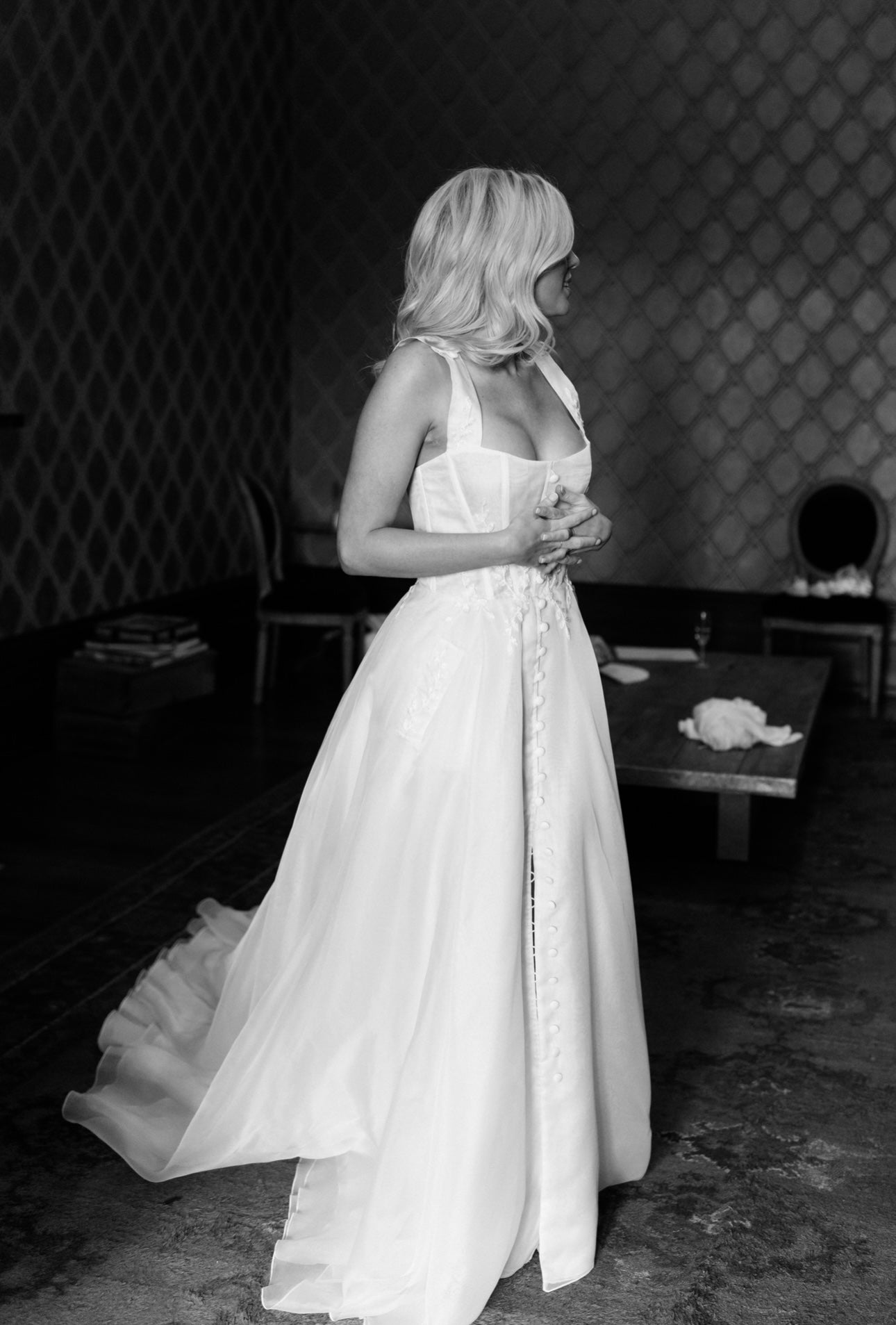 Custom J. Andreatta ‘Sierra’ silk gown