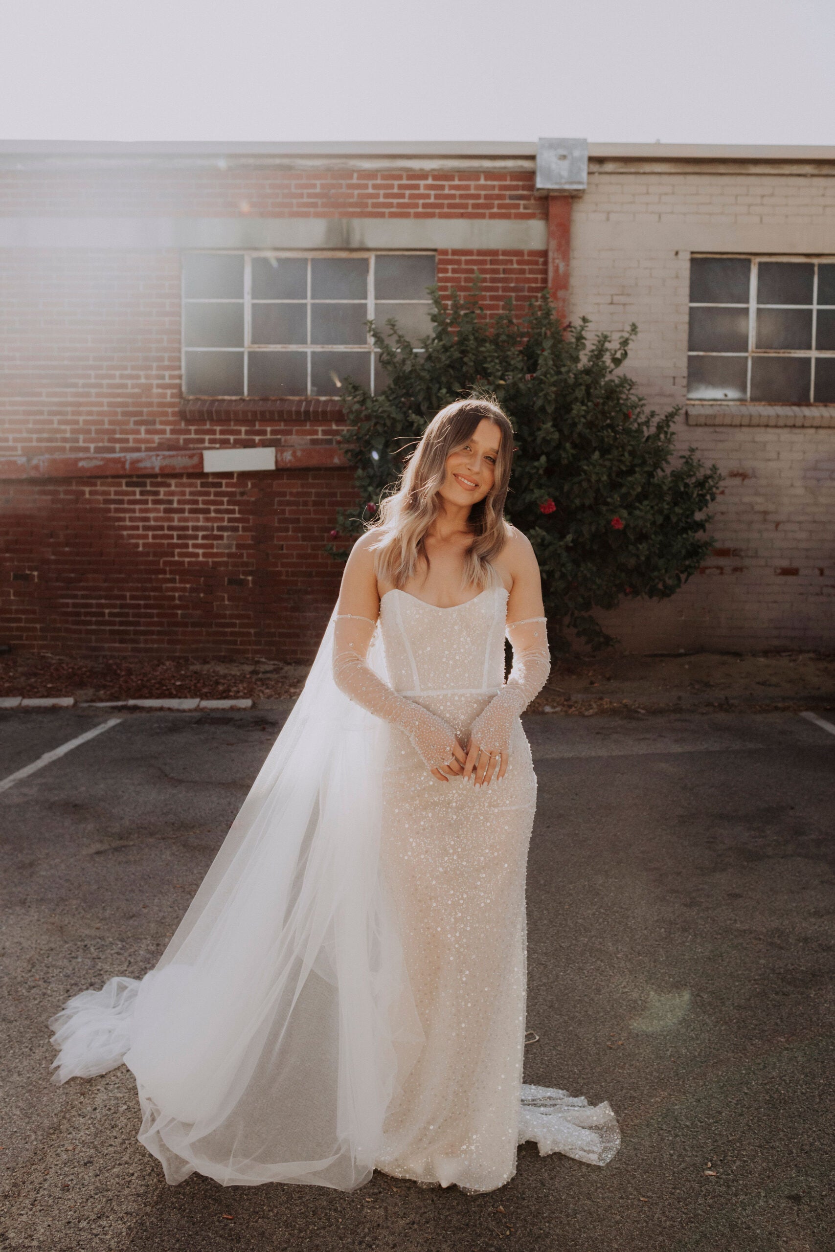 Custom Stella Gown with versatile sleeves