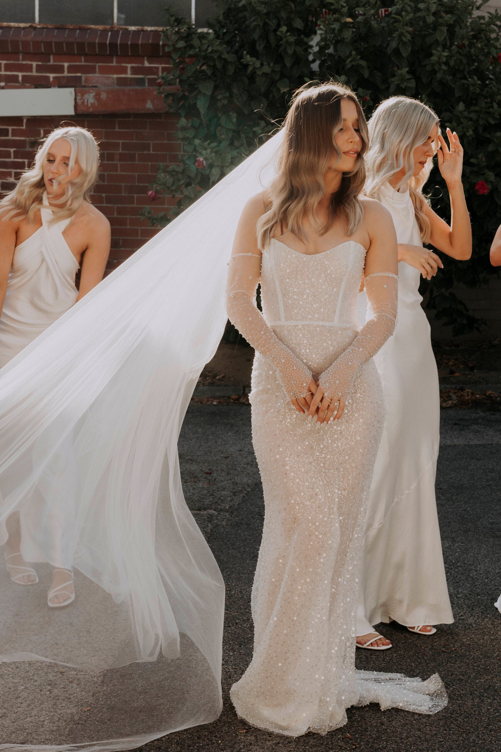 Custom Stella Gown with versatile sleeves