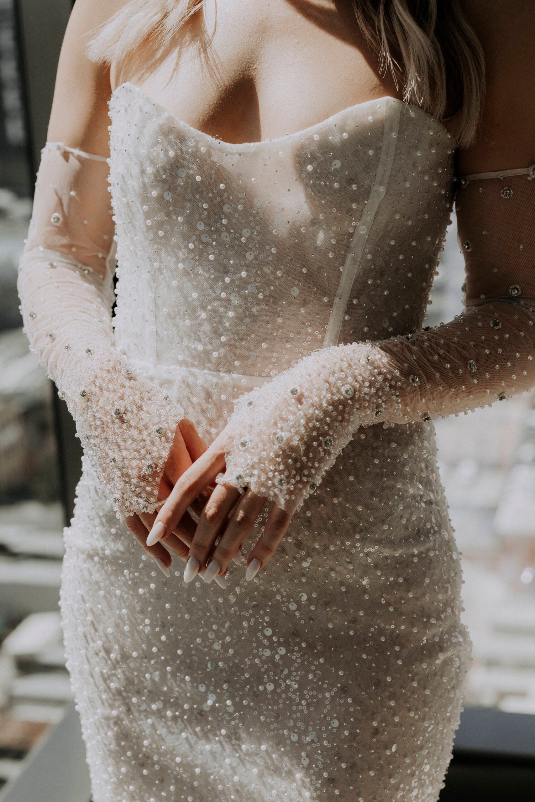 Custom Stella Gown with versatile sleeves