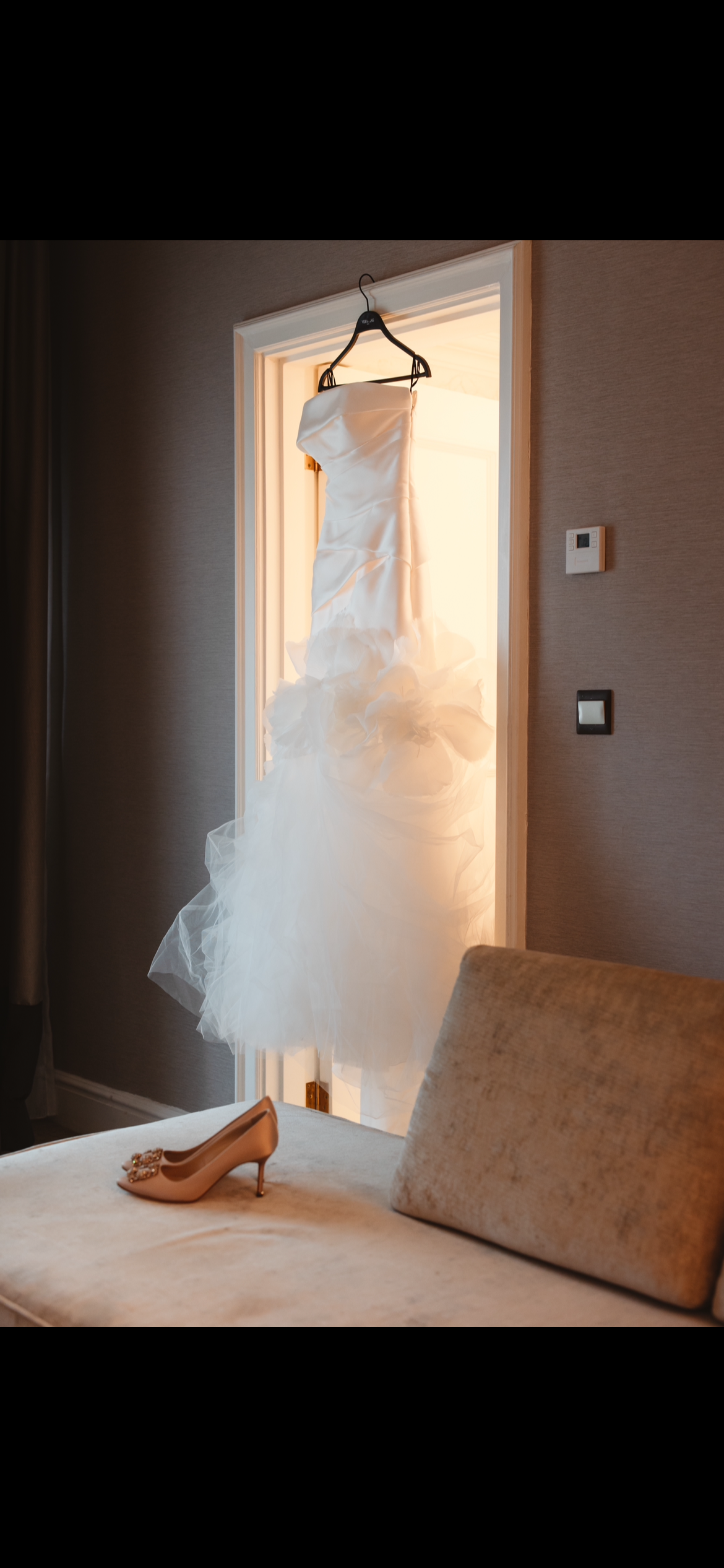 Vera Wang Draped Mikado Silk Gown