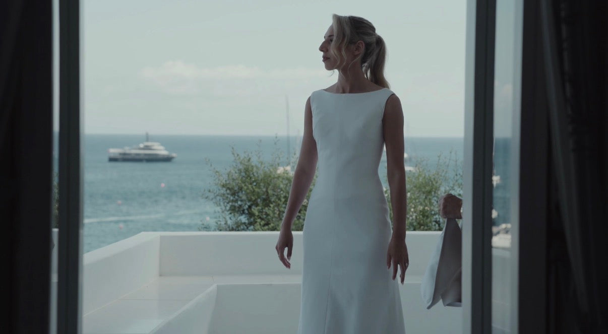J'Aton Couture Two-Piece Custom Italian Silk Gown
