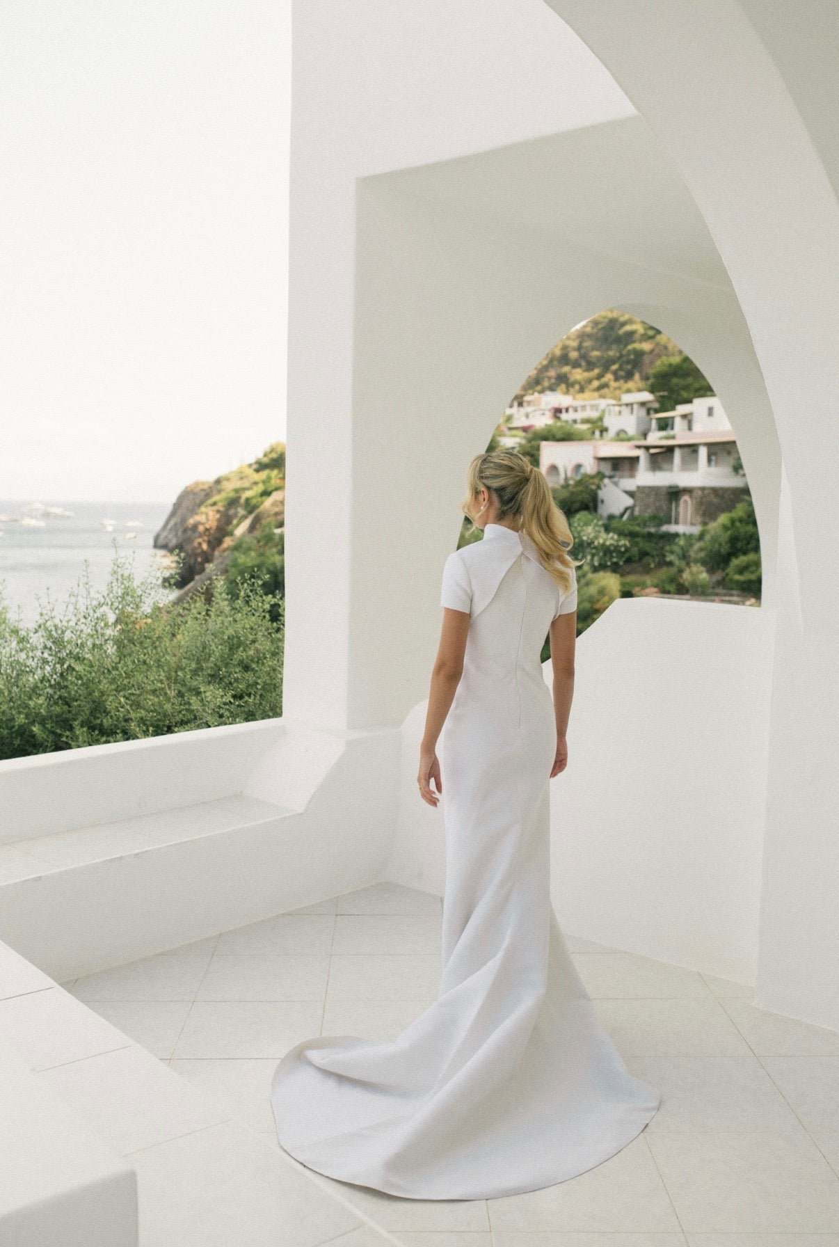 J'Aton Couture Two-Piece Custom Italian Silk Gown