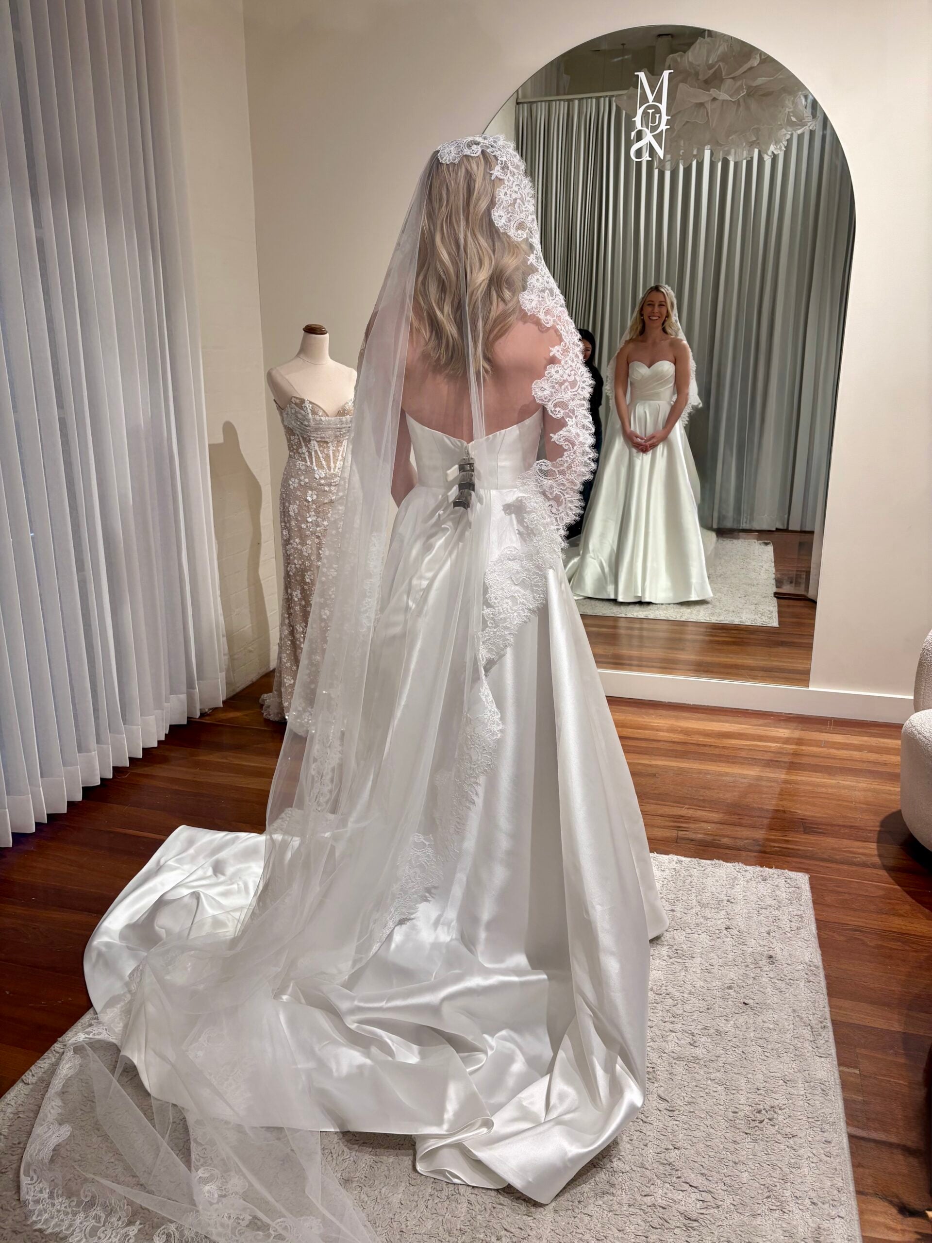 Maison Oui bespoke A-line, strapless gown