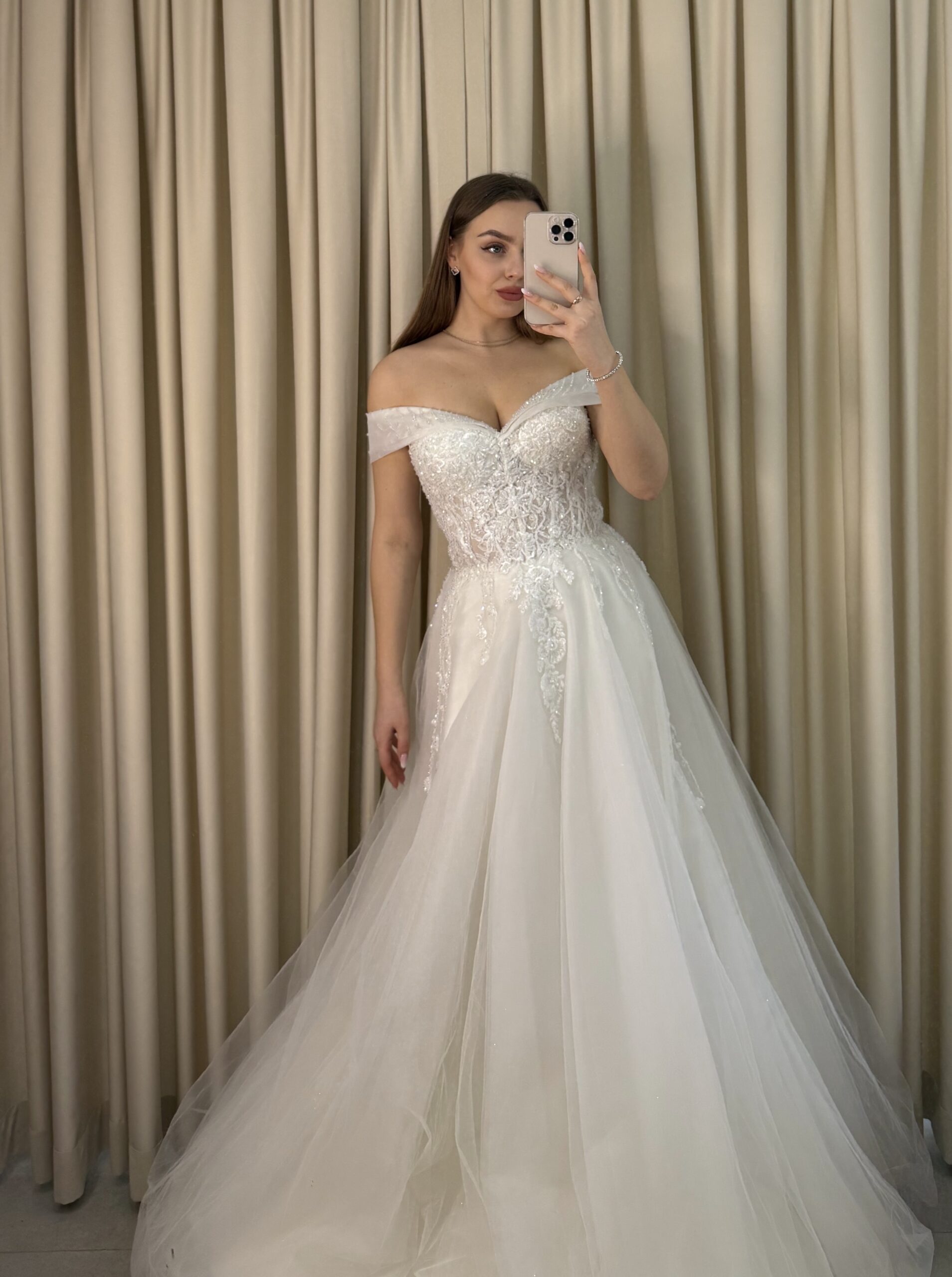 Custom Made Designer Dress With Beading Embroidery