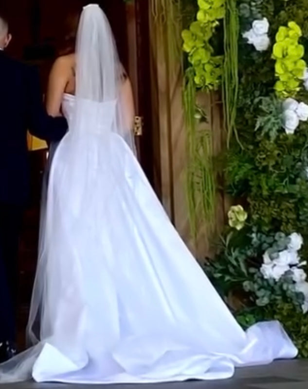 Pearl white wedding dress