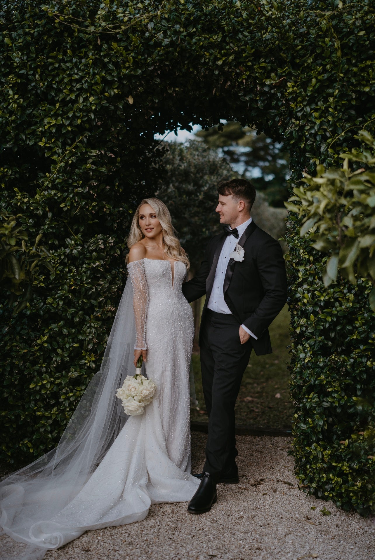 Custom Leah Da Gloria Gown + Veil