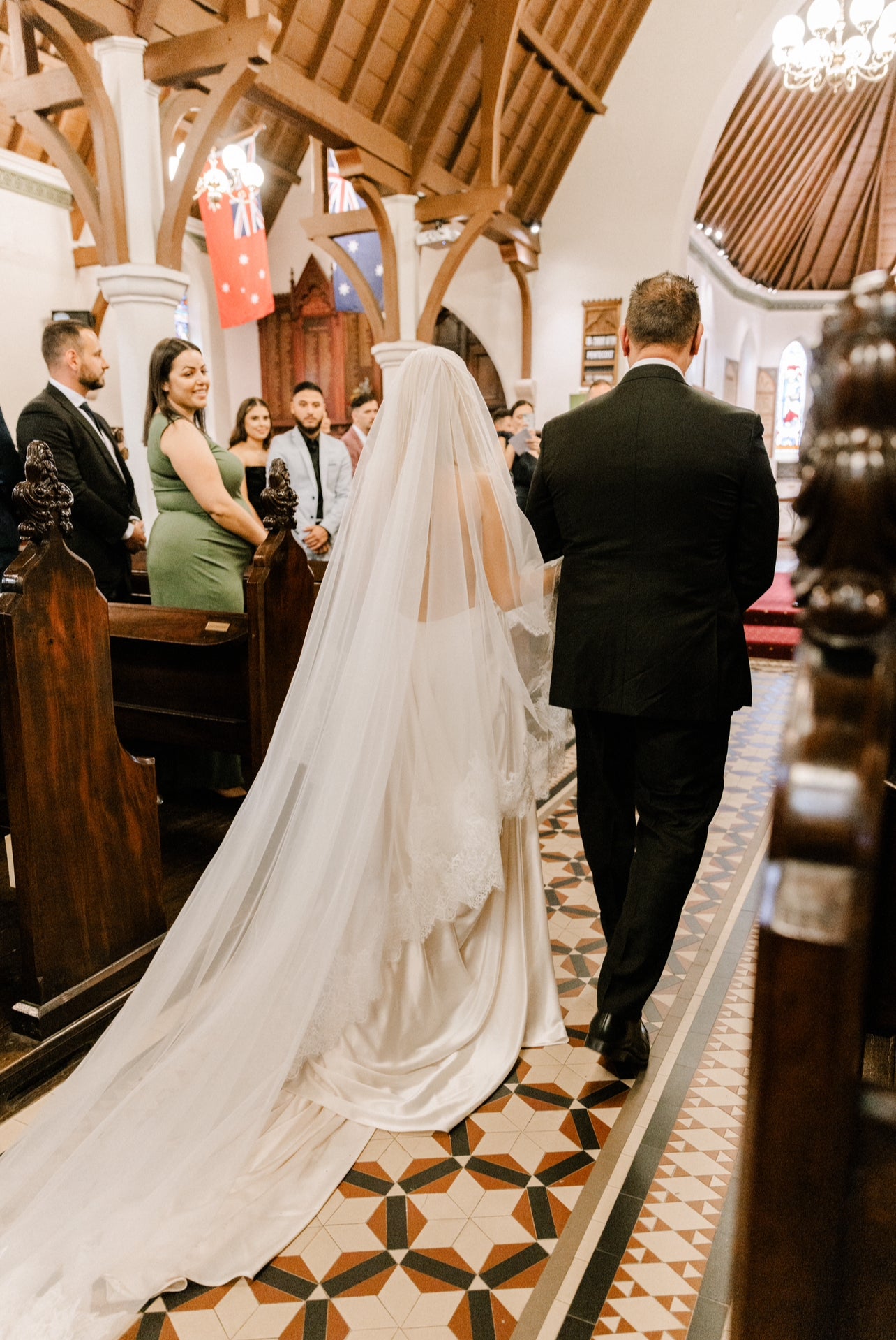 Steven Khalil Custom Silk Ivory Gown