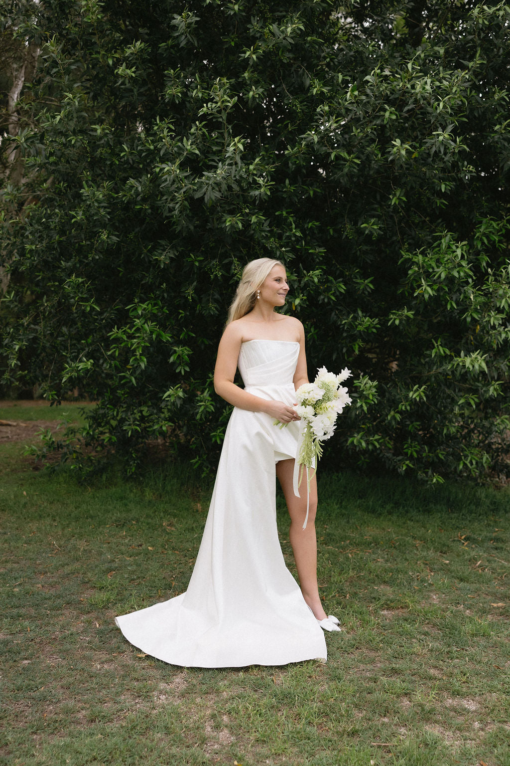 Alex Perry Blair Asymmetric Draped Satin Gown