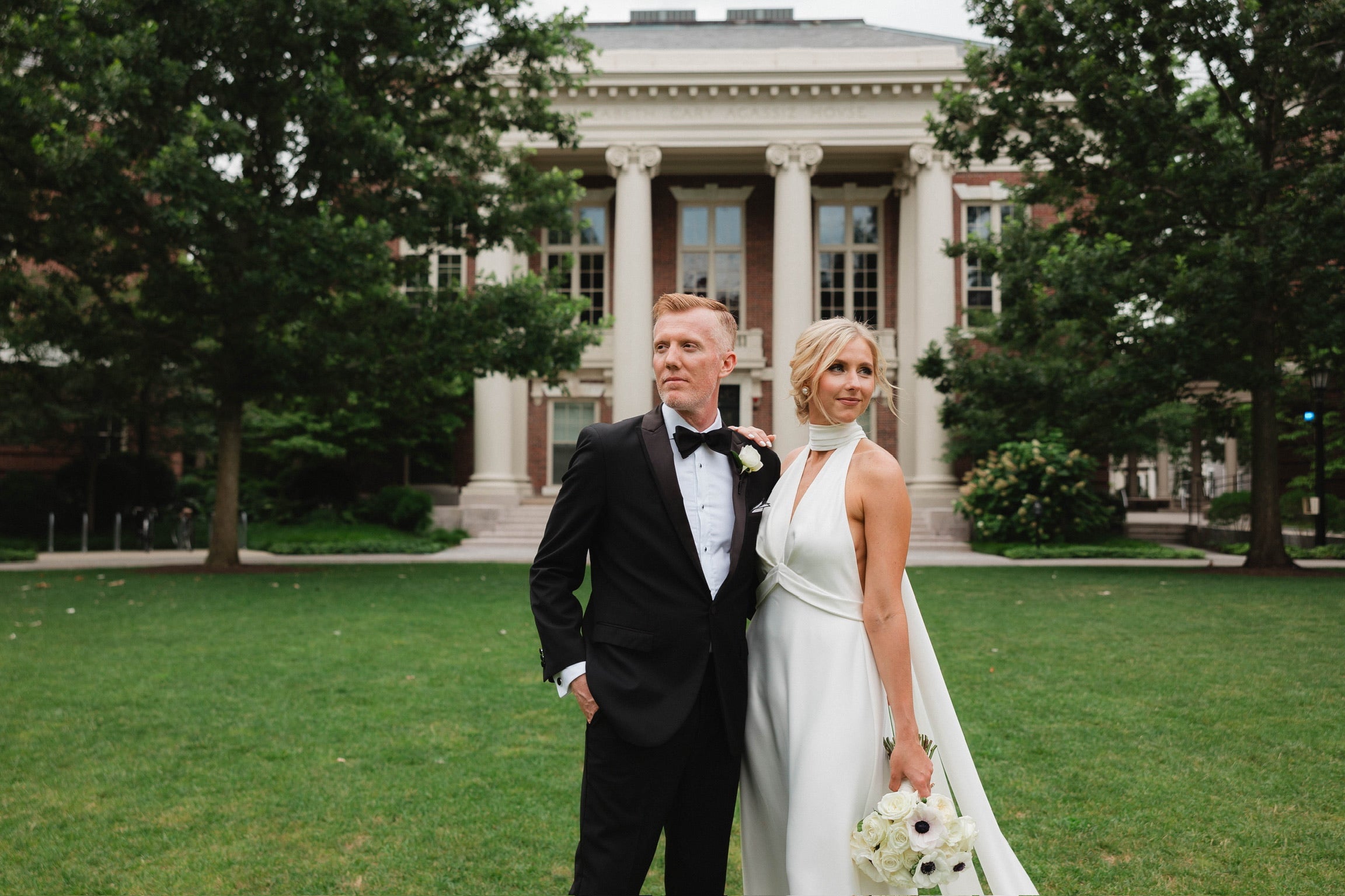 Eva Lendel Rouge Backless Halter Cape Wedding Dress
