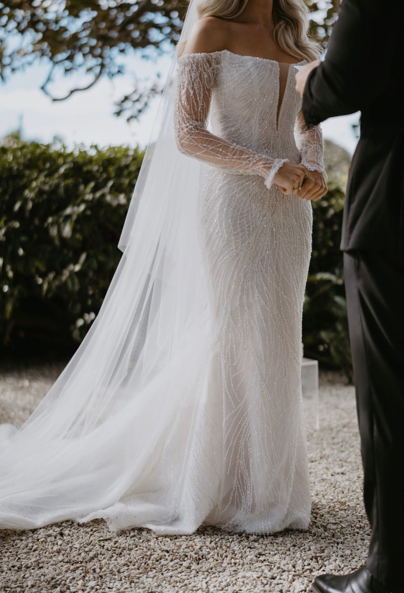 Custom Leah Da Gloria Gown + Veil
