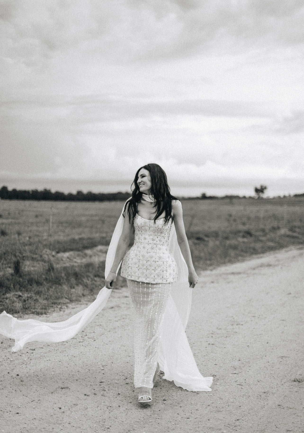 Bespoke Embellished Corset and Skirt, with ethereal neck tie