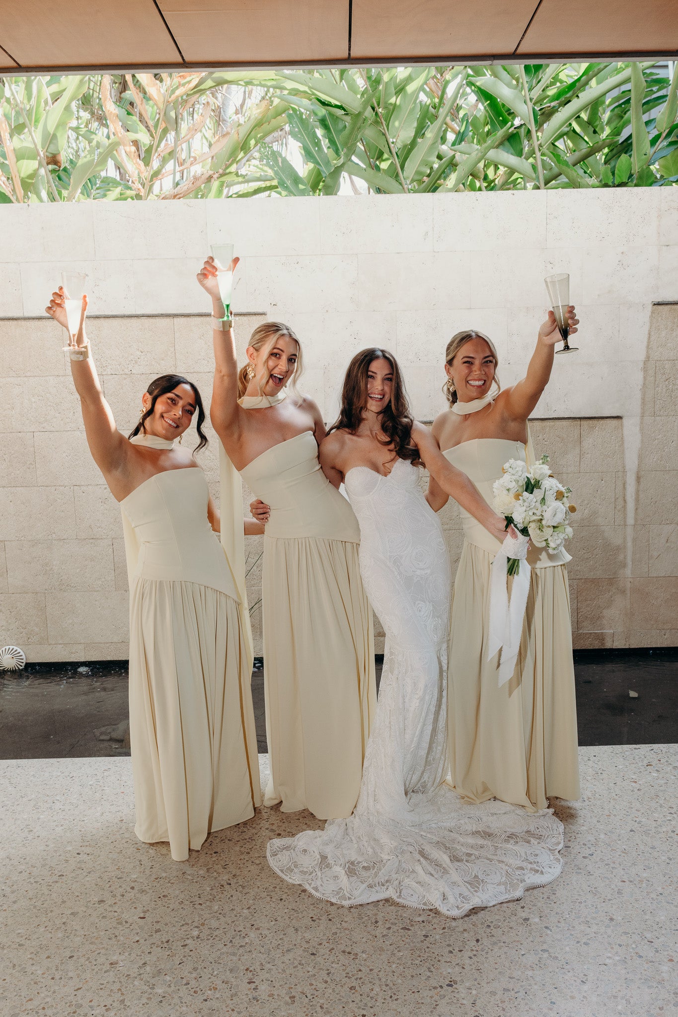 'Palm' Ivory Lace Wedding Dress