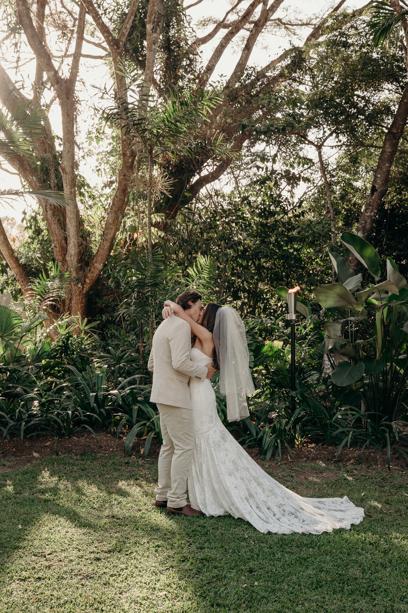 'Palm' Ivory Lace Wedding Dress