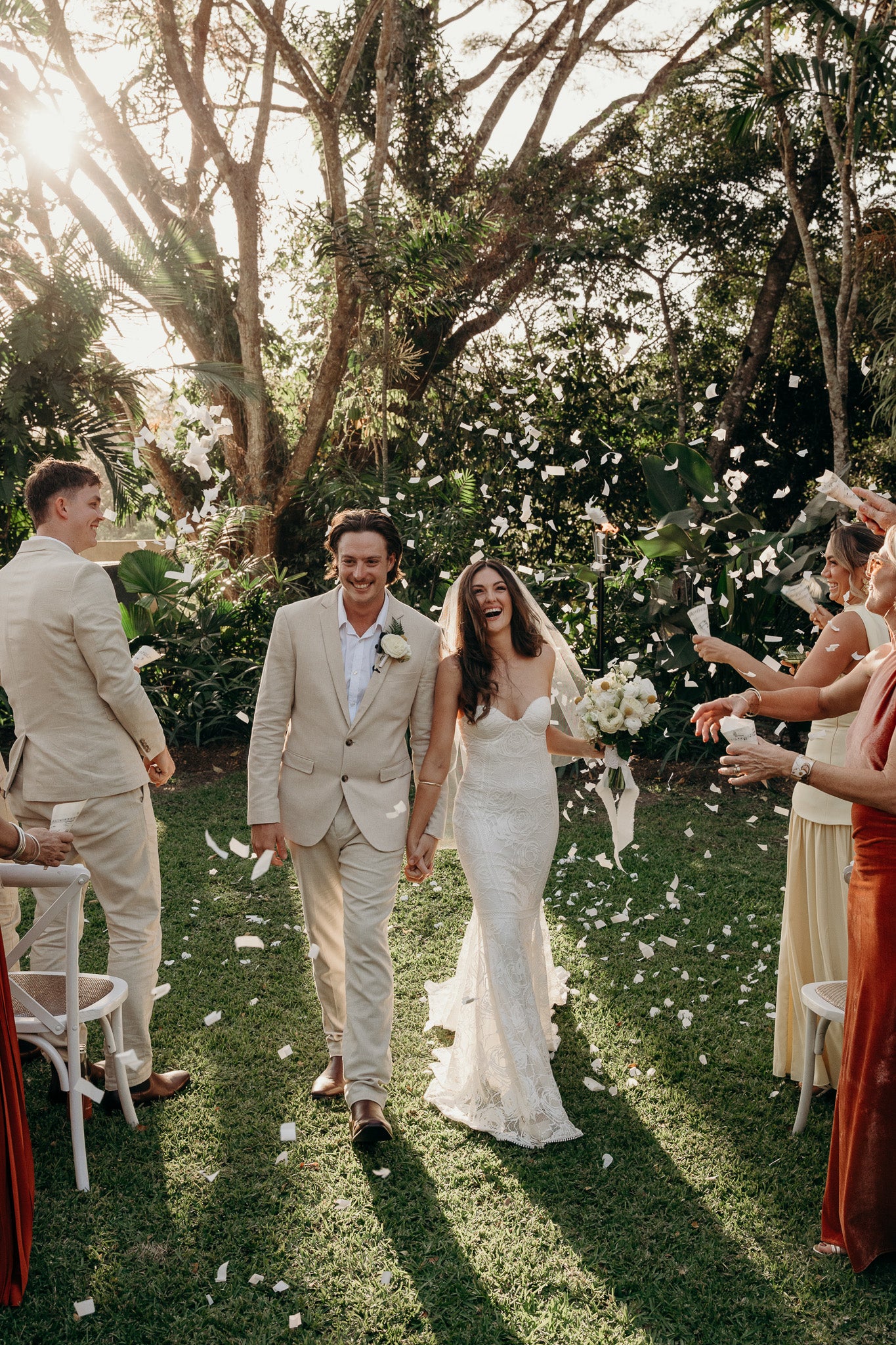 'Palm' Ivory Lace Wedding Dress