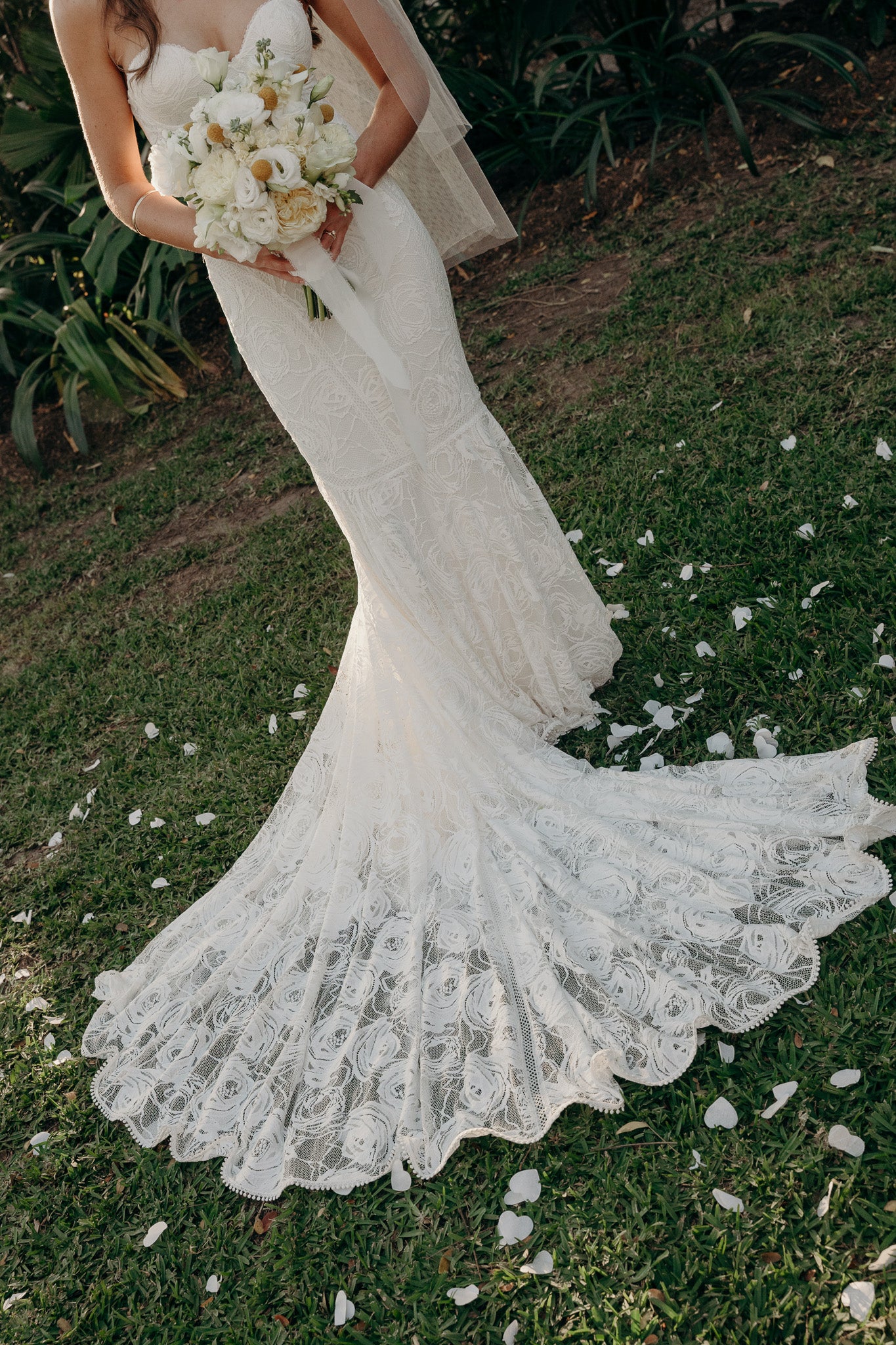 'Palm' Ivory Lace Wedding Dress