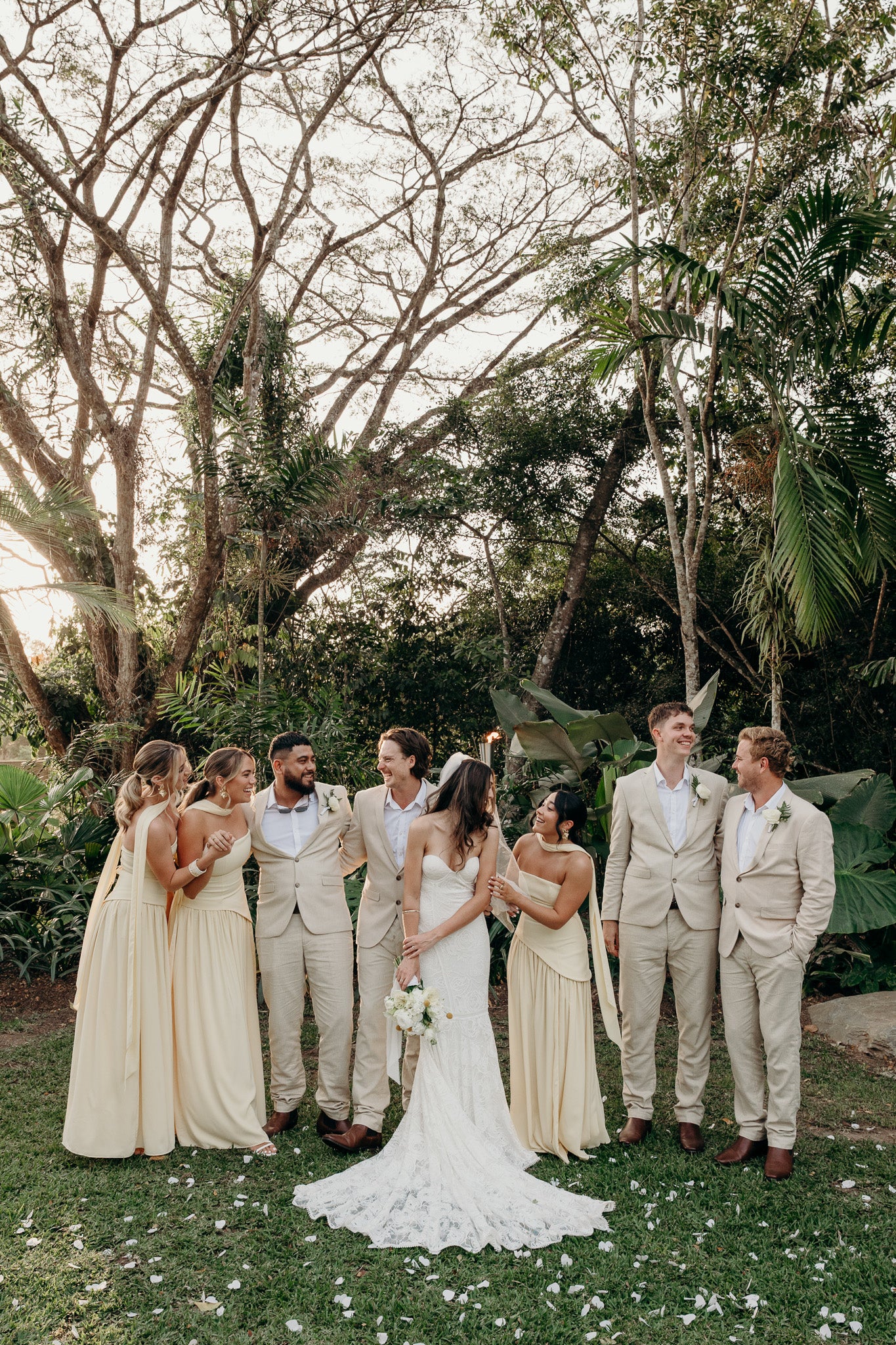 'Palm' Ivory Lace Wedding Dress