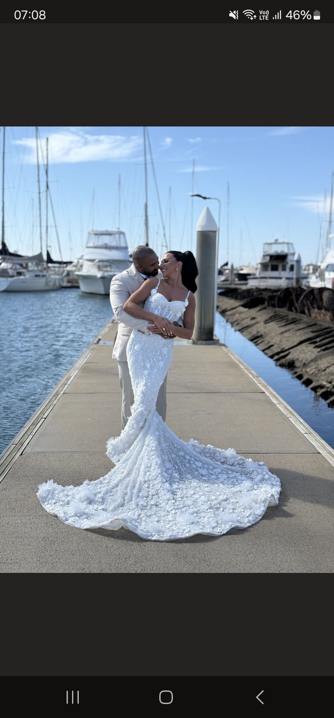 BLANCHE BRIDAL Wedding Gown with Overskirt + Veil