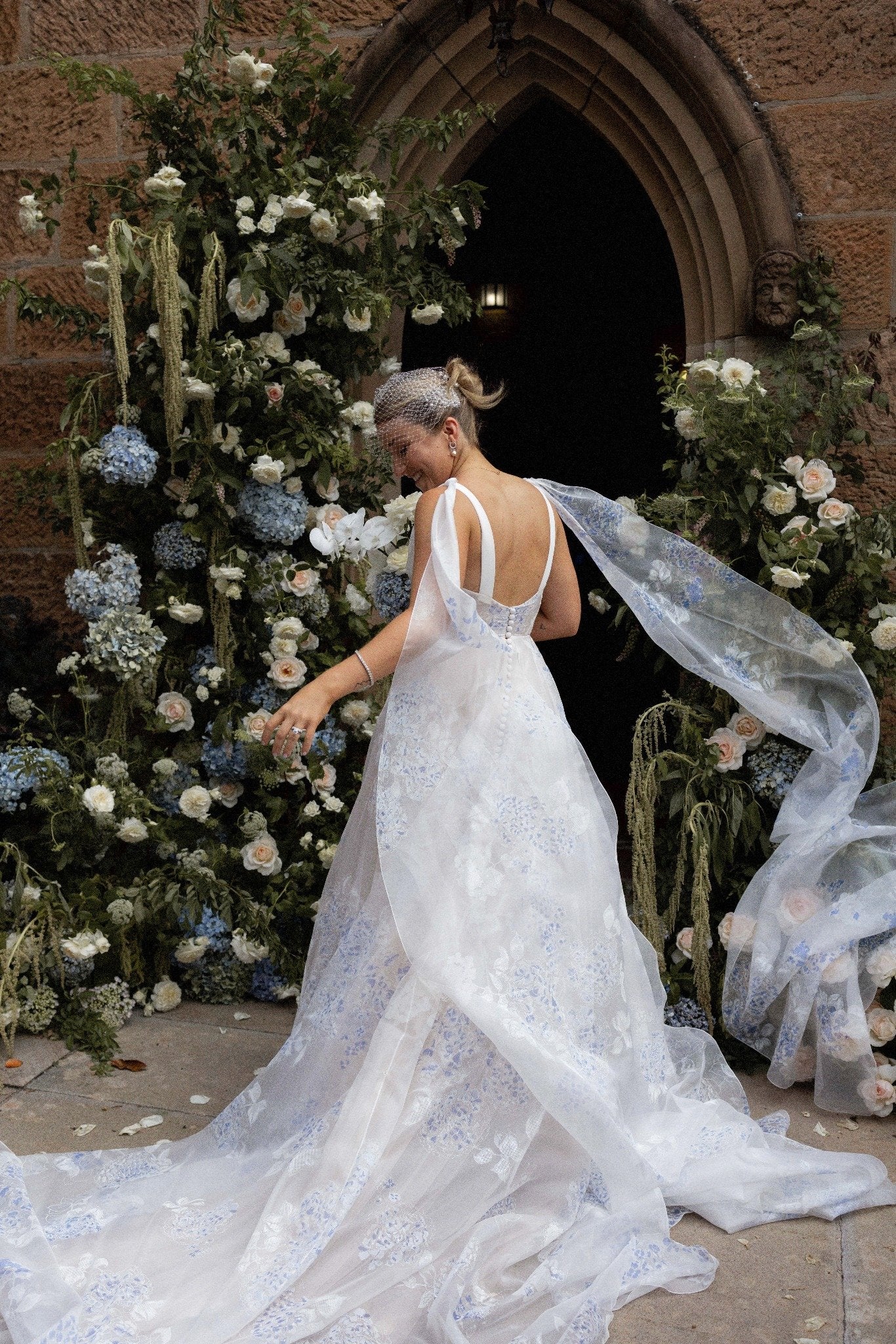 Custom J Andreatta Blue Hydrangea Gown - Ethereal and Romantic