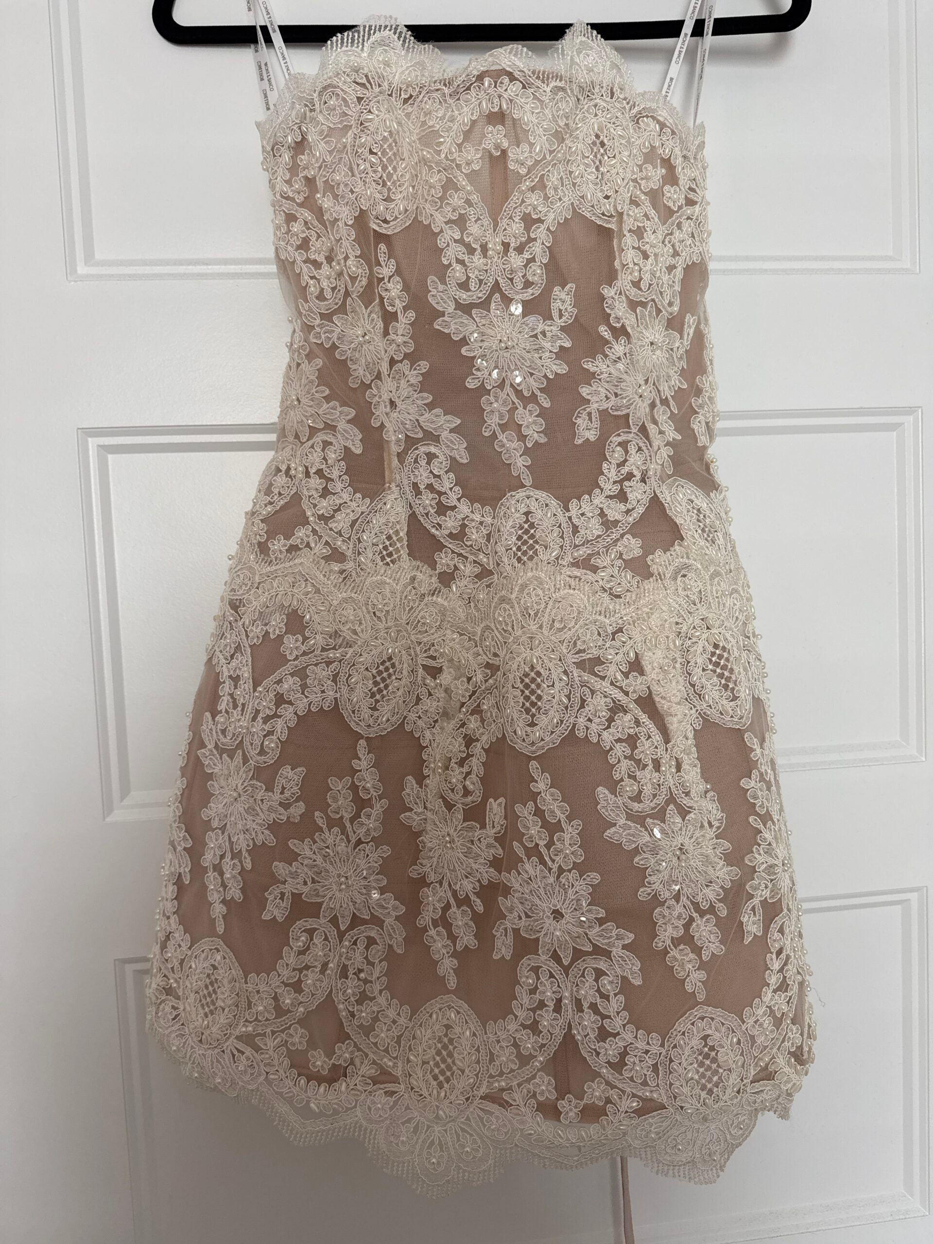 Maraya Blanc Lace Mini Dress