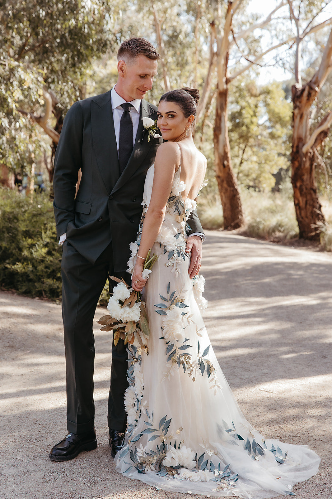 Custom Floral Mesh Applique Gown Custom Floral Mesh Applique Gown