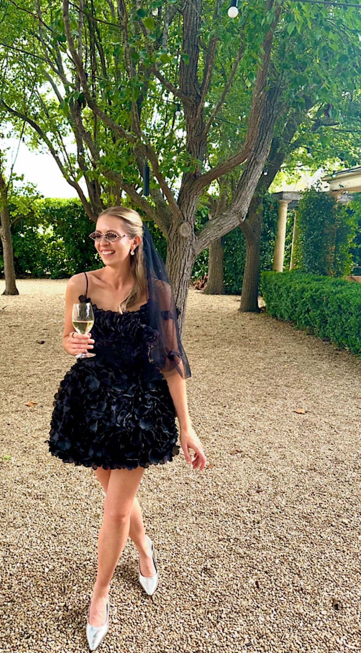 Amore Blossom Mini Dress in Black