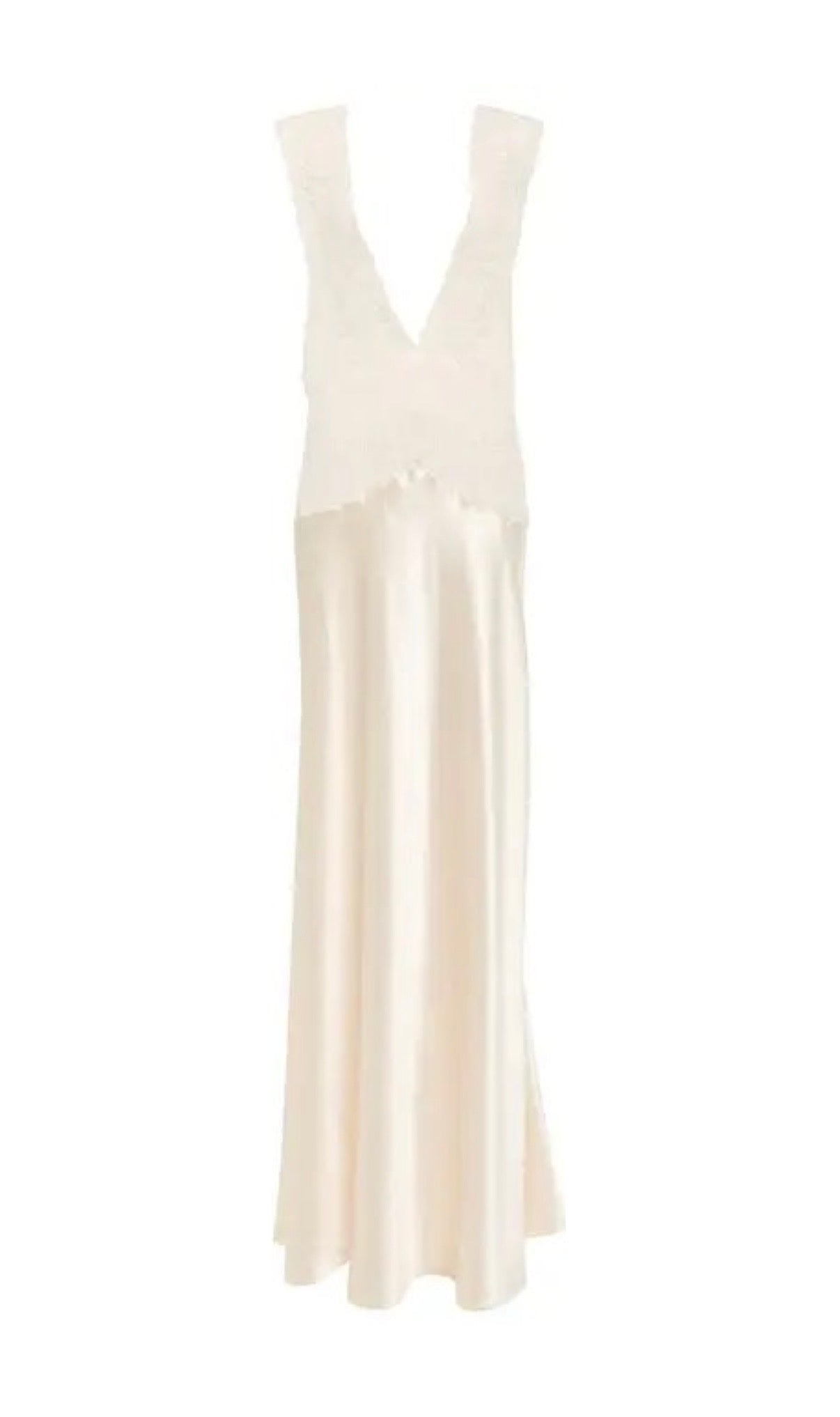 Saint Laurent Lace Trimmed Silk Dress