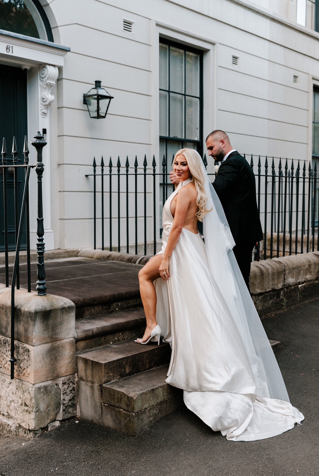 Steven Khalil Custom Silk Ivory Gown