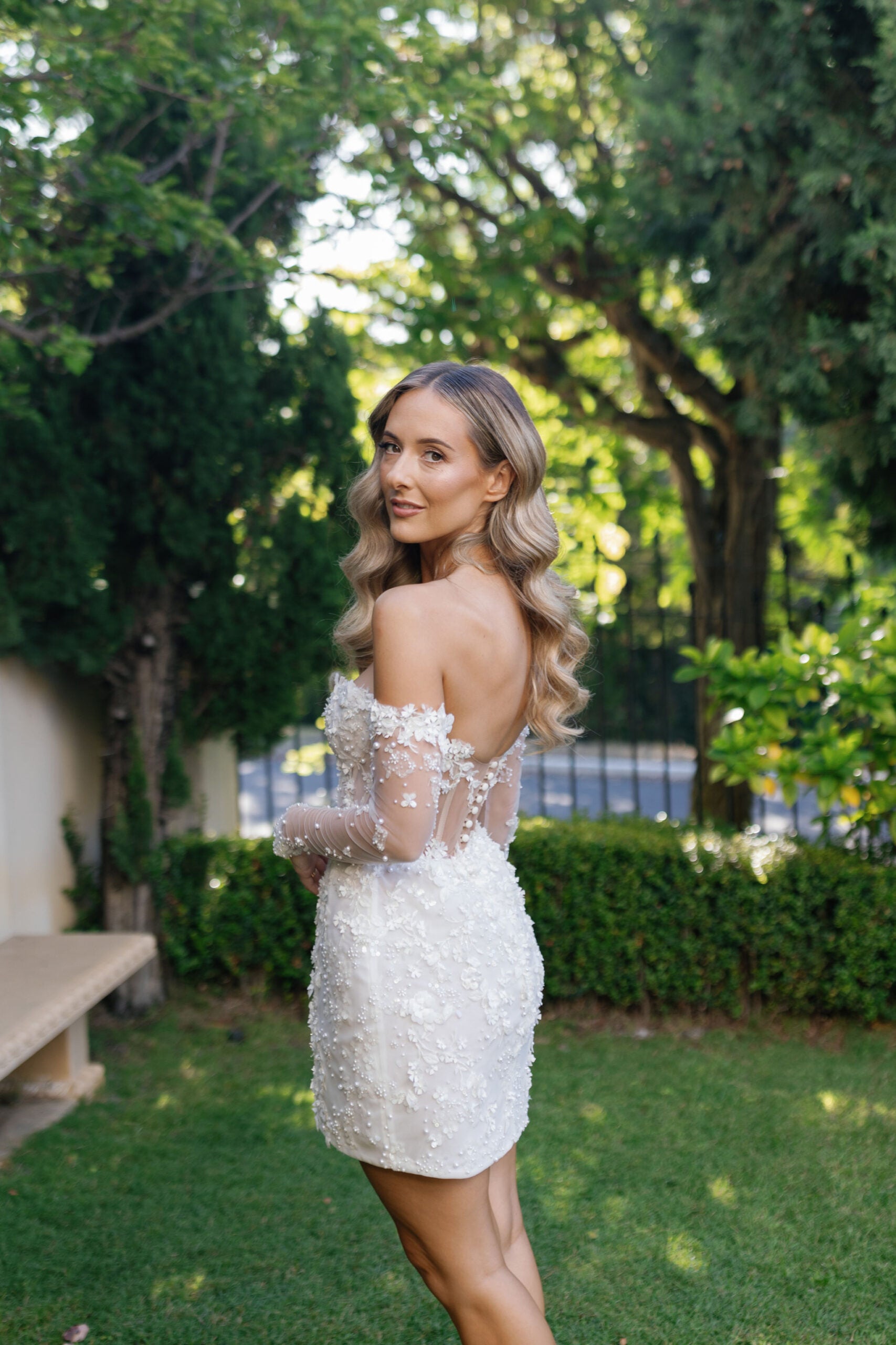 Custom Couture Bridal Mini Dress by Elle Francisco